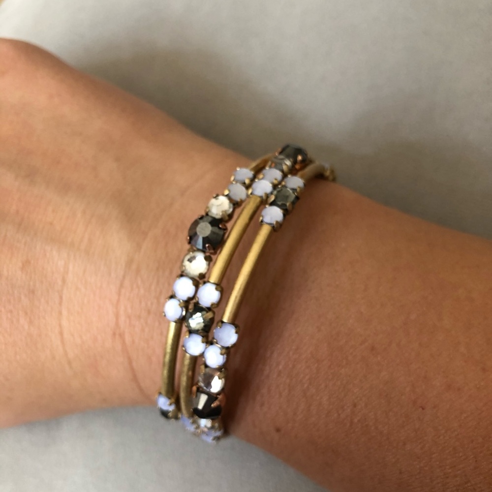 Stella & Dot gold jeweled wrap bangle